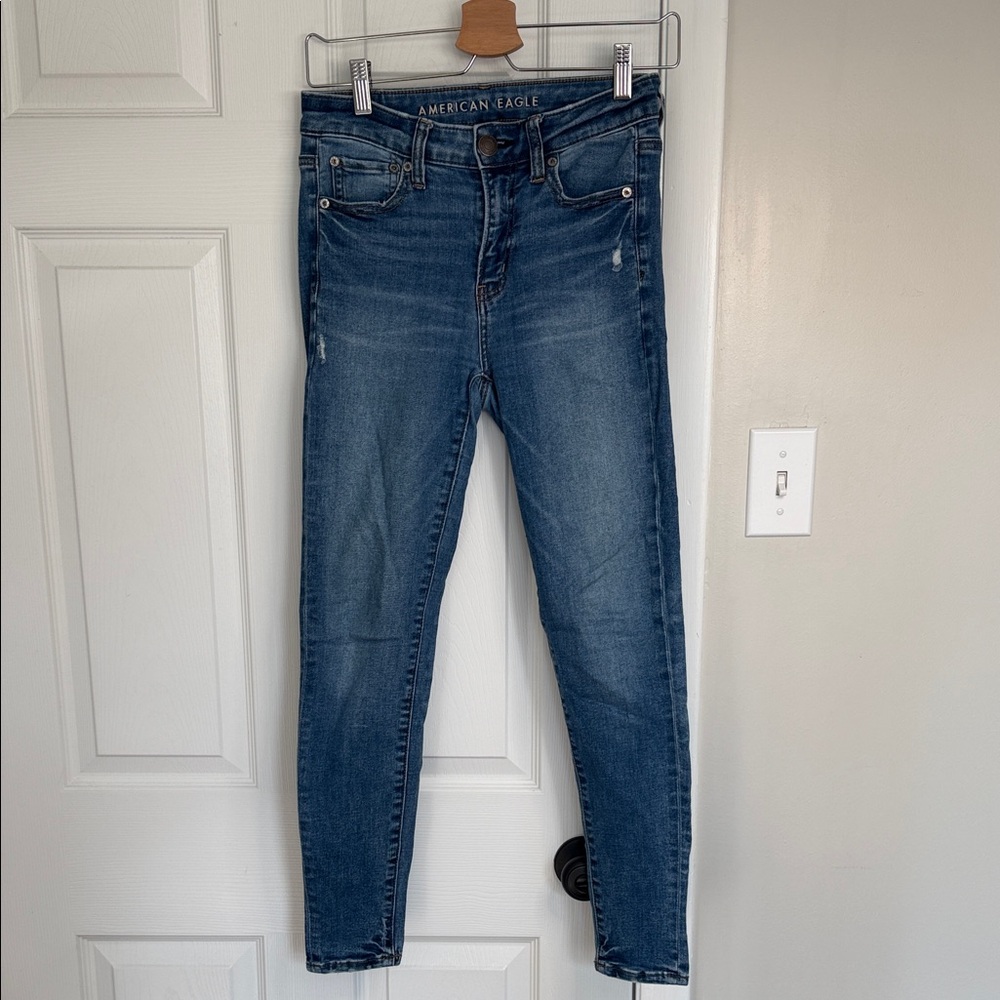 American Eagle Outfitters Women's Dark Blue Skinny Jeans